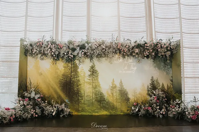 backdrop đám cưới sang trọng